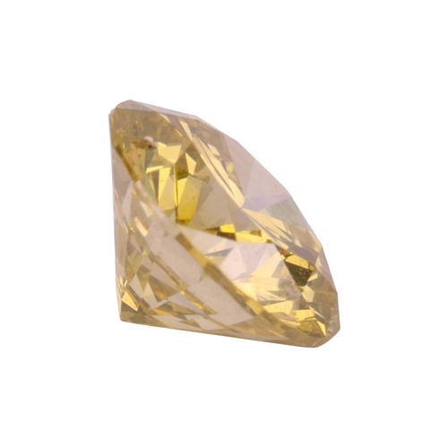 214 - A loose 0.45ct round brilliant fancy yellow diamond. Approximate clarity: Si1