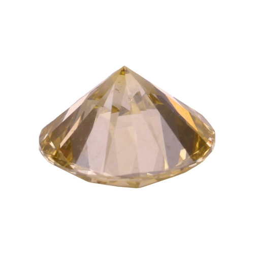 214 - A loose 0.45ct round brilliant fancy yellow diamond. Approximate clarity: Si1