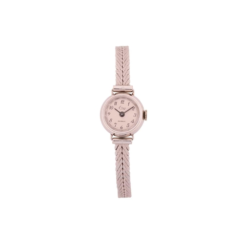 237 - An Emo lady's gold & platinum dress watch, featuring a hand-wound movement in a white metal case wit... 