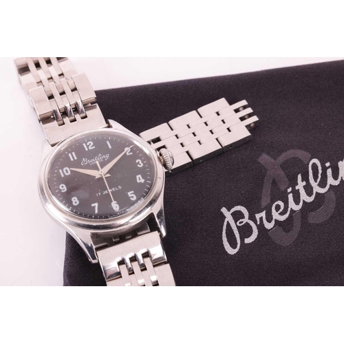 241 - A 1950s Breitling Watch, featuring a Swiss-made hand-wound movement in a steel case measuring 30mm w... 