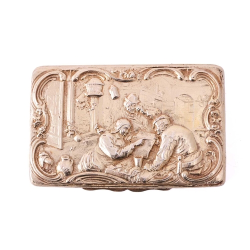 273 - A Victorian silver gilt rectangular cashew box, Birmingham 1874 by George Unite, the hinged cover de... 