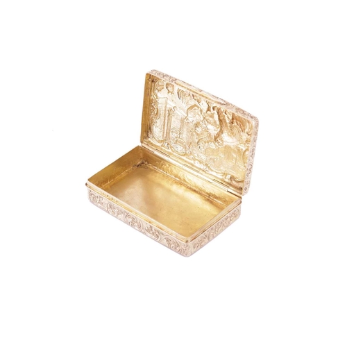 273 - A Victorian silver gilt rectangular cashew box, Birmingham 1874 by George Unite, the hinged cover de... 