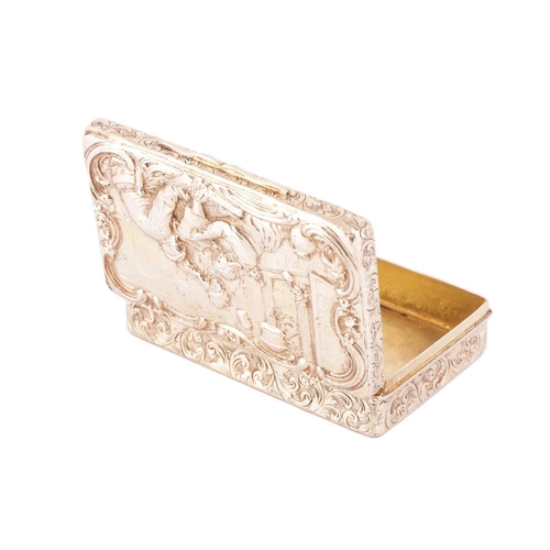 273 - A Victorian silver gilt rectangular cashew box, Birmingham 1874 by George Unite, the hinged cover de... 