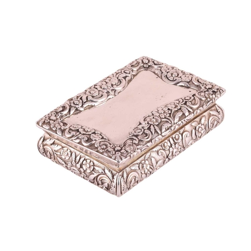 275 - A William IV silver table snuff box by Nathaniel Mills, Birmingham 1833, of rectangular form, with c... 