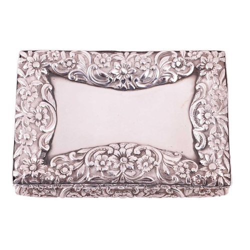 278 - A William IV silver table snuff box by Nathaniel Mills, Birmingham 1832, of rectangular form, with c... 