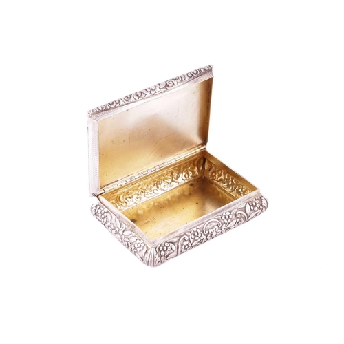 278 - A William IV silver table snuff box by Nathaniel Mills, Birmingham 1832, of rectangular form, with c... 