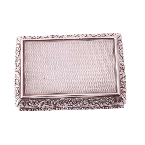 278 - A William IV silver table snuff box by Nathaniel Mills, Birmingham 1832, of rectangular form, with c... 