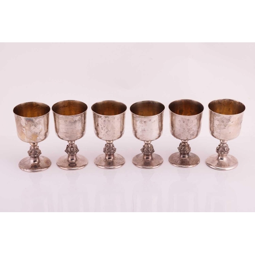 292 - Set of six silver goblets (6) Birmingham 1973 by Barrowclift Silvercaft and some matching Sheffield ... 