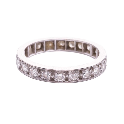 58 - A diamond eternity ring, pavé-set with a single row of brilliant-cut diamonds of 2.5 mm, with an est... 