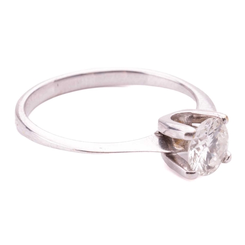 67 - A diamond solitaire ring, featuring a round brilliant-cut diamond of 5.4 mm, with an estimated weigh... 