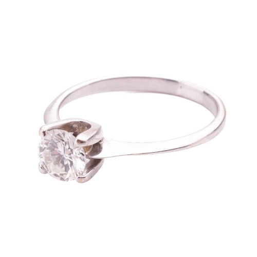 67 - A diamond solitaire ring, featuring a round brilliant-cut diamond of 5.4 mm, with an estimated weigh... 