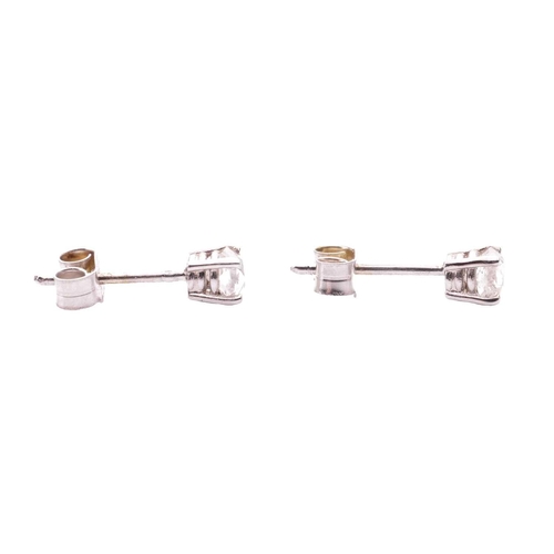 69 - A pair of old cut diamond stud earrings, each earring set with a cushion shape old cut diamond, the ... 