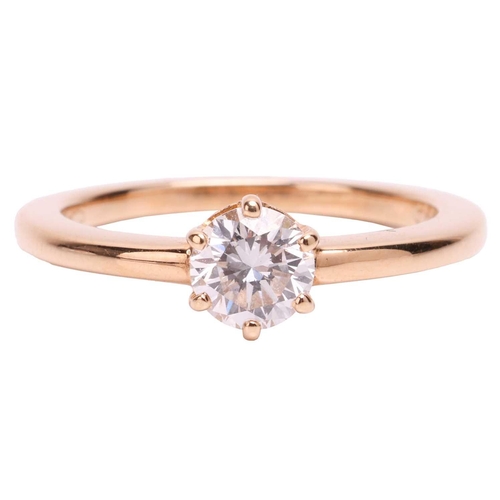 94 - Chaumet; a diamond solitaire ring, featuring a round brilliant cut diamond with an estimated weight ... 