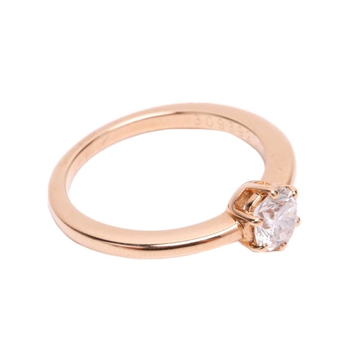 94 - Chaumet; a diamond solitaire ring, featuring a round brilliant cut diamond with an estimated weight ... 