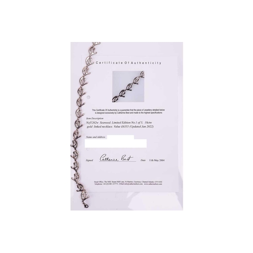 98 - Catherine Best of Guernsey - a seaweed-inspired necklace, bracelet and earring suite, set in 18ct wh... 