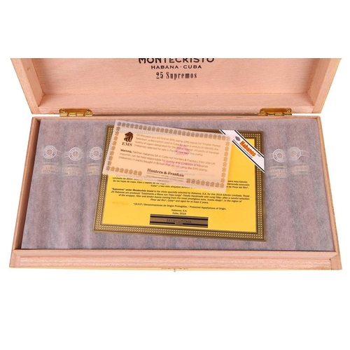 104 - One Box of Monetcristo Supremos Edicion Limitada 2019, (25 cigars), EMS, Thought to be TUE NOV20 Dec... 