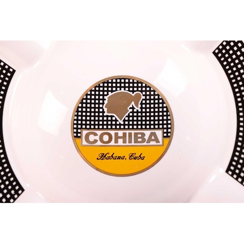 118 - A Cohiba Ceramic Cigar Ashtray with 4 rests, Diameter = 20cm, with a Xikar Travel Humidor, W = 30cm,... 