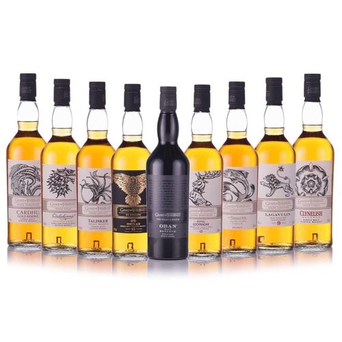 173 - Nine bottles from the Game of Thrones Single Malt Scotch Whisky Collection, boxed, comprising Clynei... 