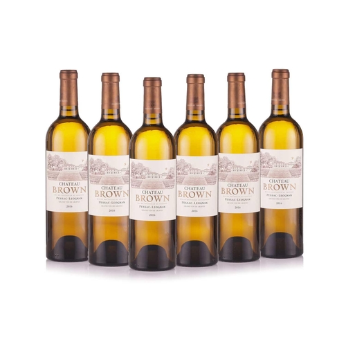 4 - Six bottles of Chateau Brown Blanc Pessac Leognan, 2016, OWC Cellar in East Sussex High Fill