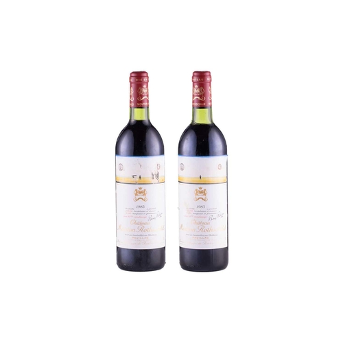 59 - Two bottles of Chateau Mouton Rothschild Pauillac 1983, Saul Steinberg London Cellar Into Neck/Top S... 