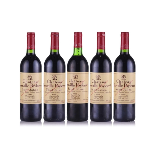 8 - Five Bottles of Chateau Leoville Poyferre 2eme Grand Cru Classe St Julien, 1995 Private Cellar in Es... 