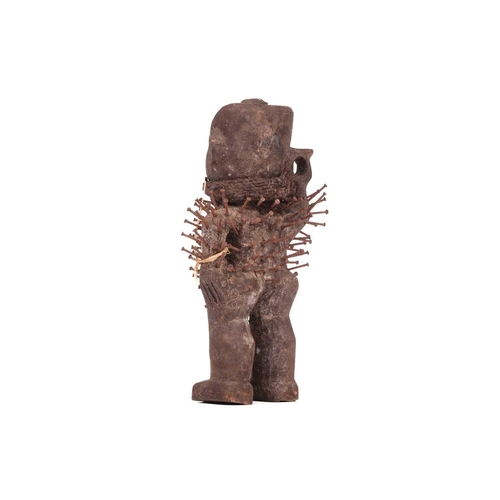 112 - A small Bakongo nail fetish standing figure, 20th century, 22 cm high.