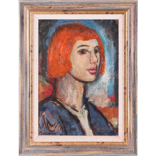 13 - † Reg Gammon (1894-1997), 'Girl with Red Hair', signed 'Gammon' (lower left), oil on board, 39 x 27 ... 