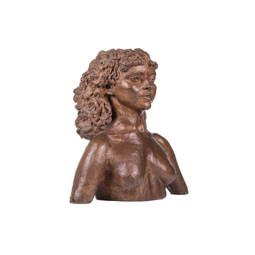 142 - † Sir Jacob Epstein(1880-1959), Bust of Princess Menen, patinated bronze, 55 cm high Princess Menen ... 