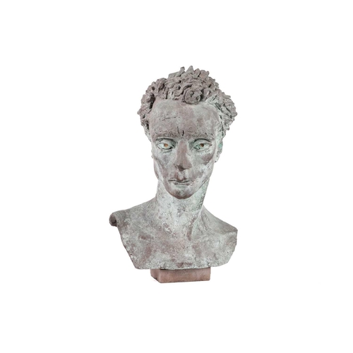 154 - † Sir Jacob Epstein (1880-1959), Bust of The Honourable Wynne Godley, green patinated bronze, 52 cm ... 