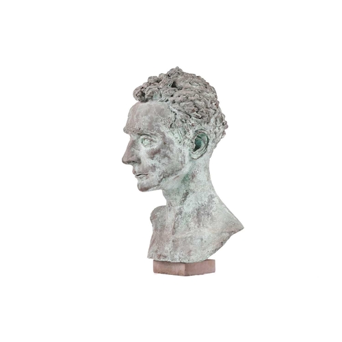 154 - † Sir Jacob Epstein (1880-1959), Bust of The Honourable Wynne Godley, green patinated bronze, 52 cm ... 