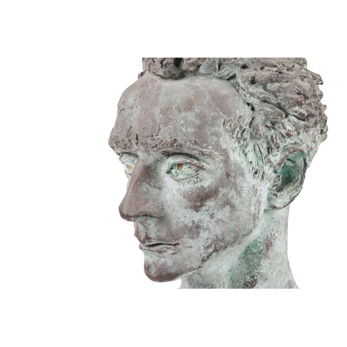 154 - † Sir Jacob Epstein (1880-1959), Bust of The Honourable Wynne Godley, green patinated bronze, 52 cm ... 