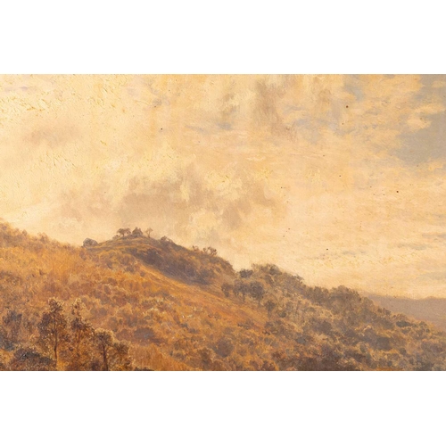 16 - R. Gallon (1845 - 1925), Landscape with a small farmhouse, signed 'R Gallon' (lower right), oil on c... 