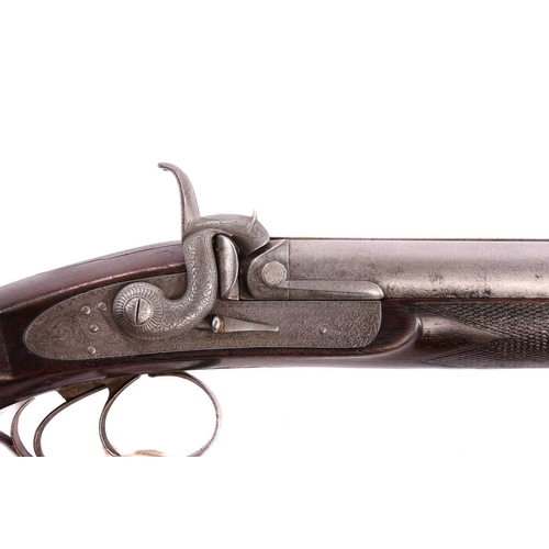 173 - George Gibbs of Bristol 500 calibre double-barreled express percussion sporting gun, the sidelock wi... 