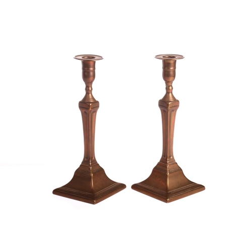 178 - A pair of George III Great Seige of Gibraltar gunmetal candle sticks by T. Warner cast from the cano... 