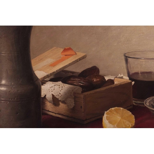 2 - † Johannes Hendrik Eversen (Dutch 1906 - 1995), Still life with pewter flagon, fruit, glass and bowl... 