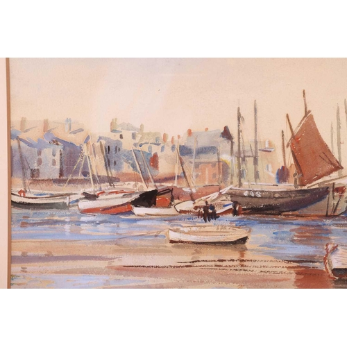 20 - † Dame Laura Knight (1877 - 1979), 'No. 1 Fishing Boats' - a harbour scene, signed Laura Knight in p... 