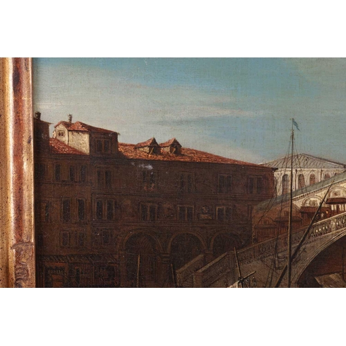 24 - Venetian School (18th Century), A pair of Venetian landscapes: The Rialto Bridge from the south and ... 