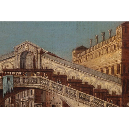 24 - Venetian School (18th Century), A pair of Venetian landscapes: The Rialto Bridge from the south and ... 