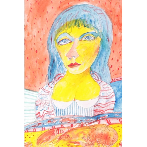 30 - † John Bellany, (1942-2013), Woman with Lobster, signed 'Bellany' (upper right), pencil and watercol... 