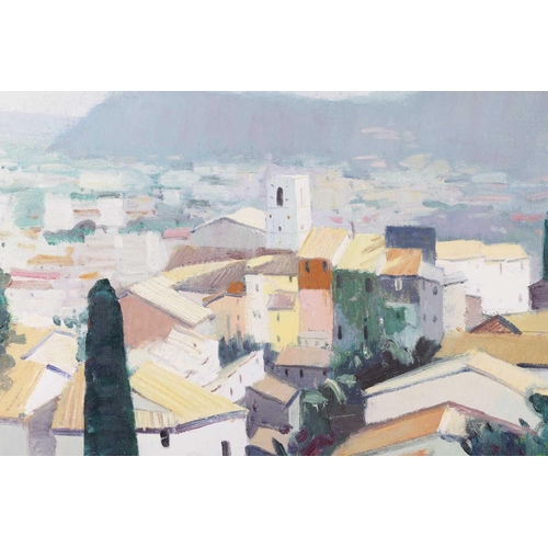 34 - † John Kingsley (b.1956), 'Dusk Hyères', signed 'Kingsley' (lower left), artist's label verso, oil o... 