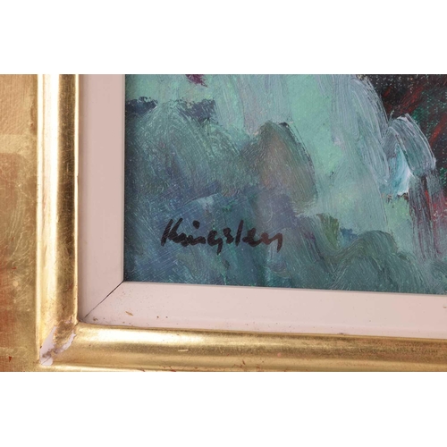 34 - † John Kingsley (b.1956), 'Dusk Hyères', signed 'Kingsley' (lower left), artist's label verso, oil o... 