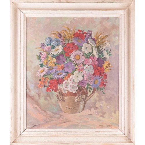 43 - † Bernard Ninnes (1899-1971), Jug of flowers, signed 'Bernard Ninnes' (lower right), oil on canvas, ... 