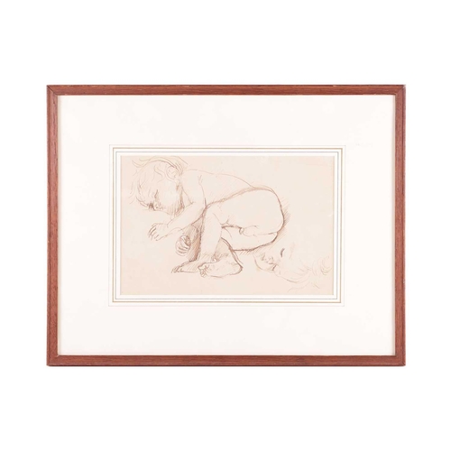 48 - † Augustus John (1878-1961), 'Pyramus Asleep', unsigned, pen and ink, 17cm x 26cm, framed and glazed... 