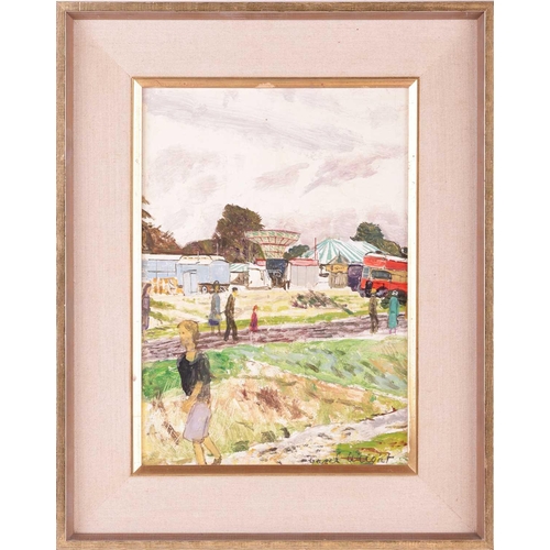 39 - † Carel Weight R.A. (1908-1997), The Fairground, signed 'Carel Weight' (lower right), oil on board, ... 