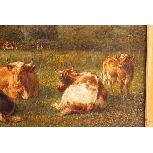 55 - William Luker (1828 - 1905), Landscape with cattle by a river, signed indistinctly 'W. Luker' (lower... 