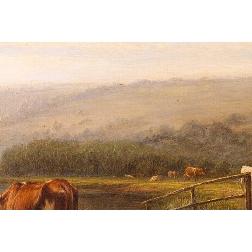 55 - William Luker (1828 - 1905), Landscape with cattle by a river, signed indistinctly 'W. Luker' (lower... 