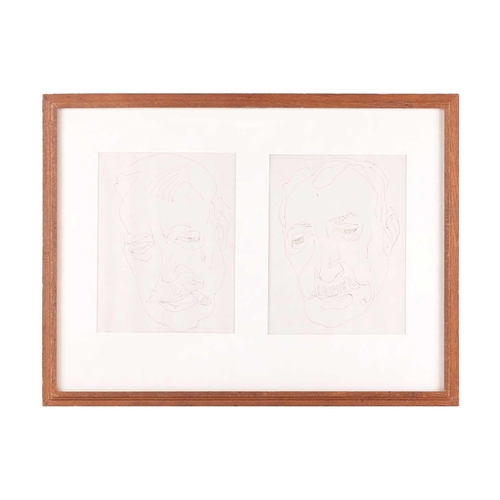 95 - Henri Gaudier-Brzeska (1891 - 1915), Two Heads, Haldane Macfall, inscribed verso, pen and ink, each ... 