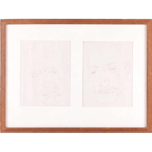 95 - Henri Gaudier-Brzeska (1891 - 1915), Two Heads, Haldane Macfall, inscribed verso, pen and ink, each ... 