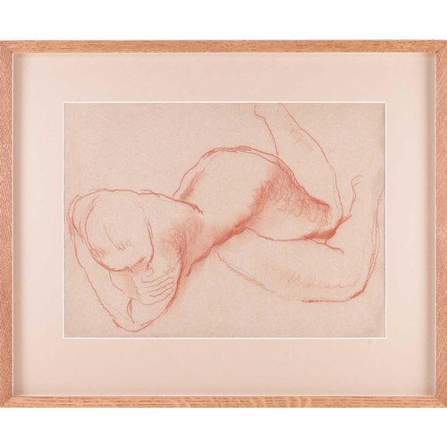 98 - † Frank Dobson (1886 - 1963), Recumbent Nude Facing Down, unsigned, red chalk and pastel, 28.5 x 39 ... 