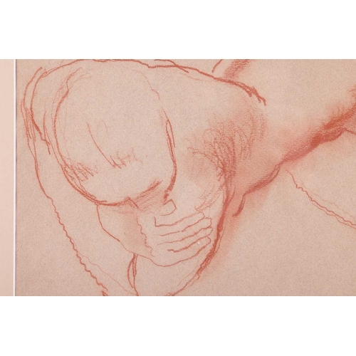 98 - † Frank Dobson (1886 - 1963), Recumbent Nude Facing Down, unsigned, red chalk and pastel, 28.5 x 39 ... 